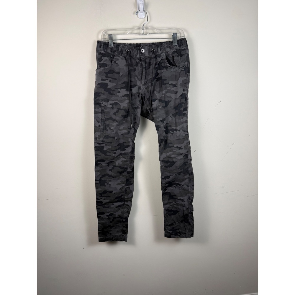 BYLT Basics Weekender Pant Mens Medium Grey Camo Tapered Jogger Stretch Ripstop